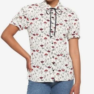 Hot Topic Mushroom Puff Sleeve Blouse